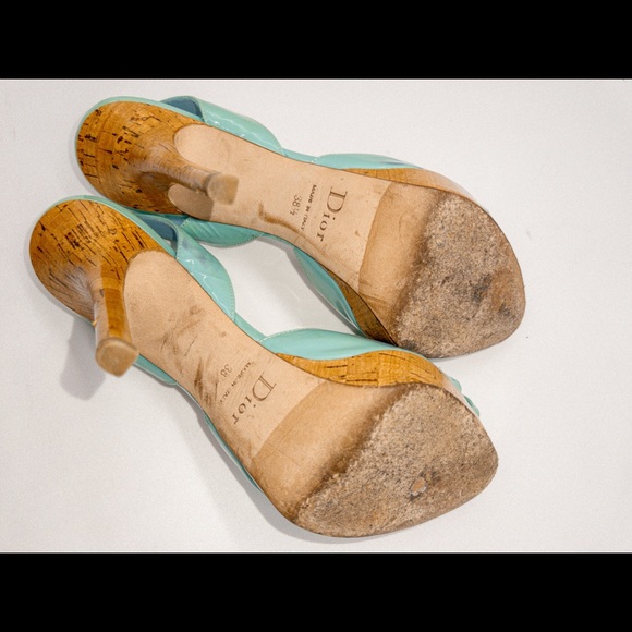 πΉSOLD πΉDior Patent Leather Peep Toe Sling Back Platform Bow DetailHeel Size 38 - Picture 6 of 12